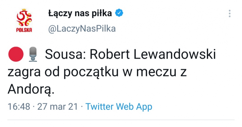 Paulo Sousa nie będzie oszczędzał Lewandowskiego